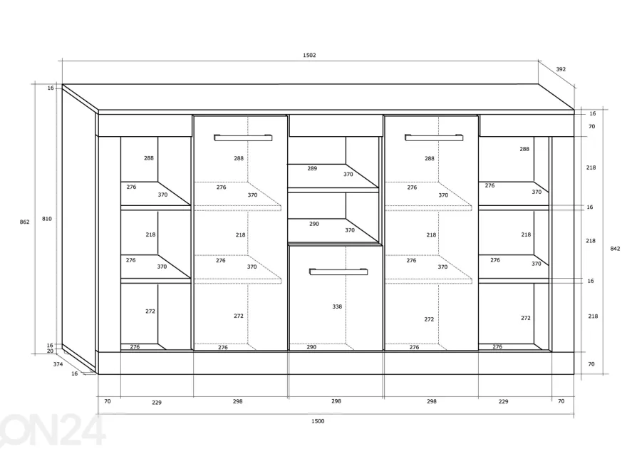 Lipasto Bally 150 cm