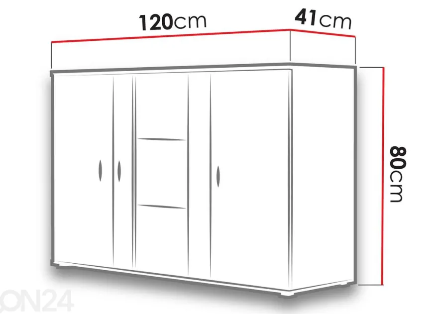 Lipasto 120 cm + LED valaistus