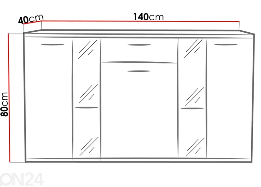 Lipasto 140 cm + LED valaistus