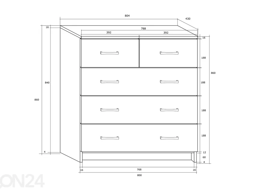 Lipasto Drimo 80 cm