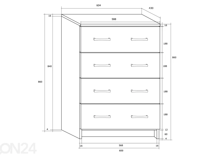 Lipasto Drimo 61 cm