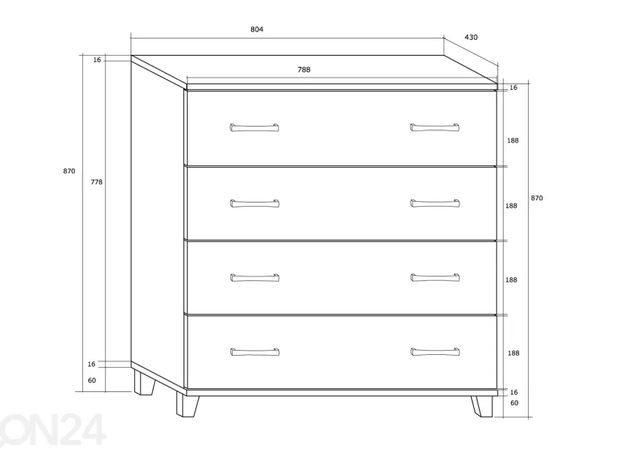 Lipasto Drimo 81 cm