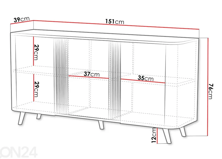 Lipasto Laara 151 cm