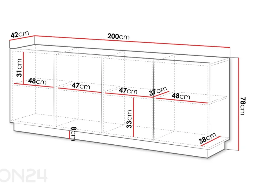 Lipasto Liverti 200 cm