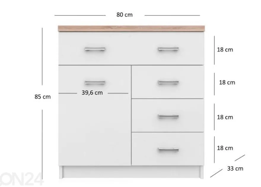 Lipasto Top mix 80 cm