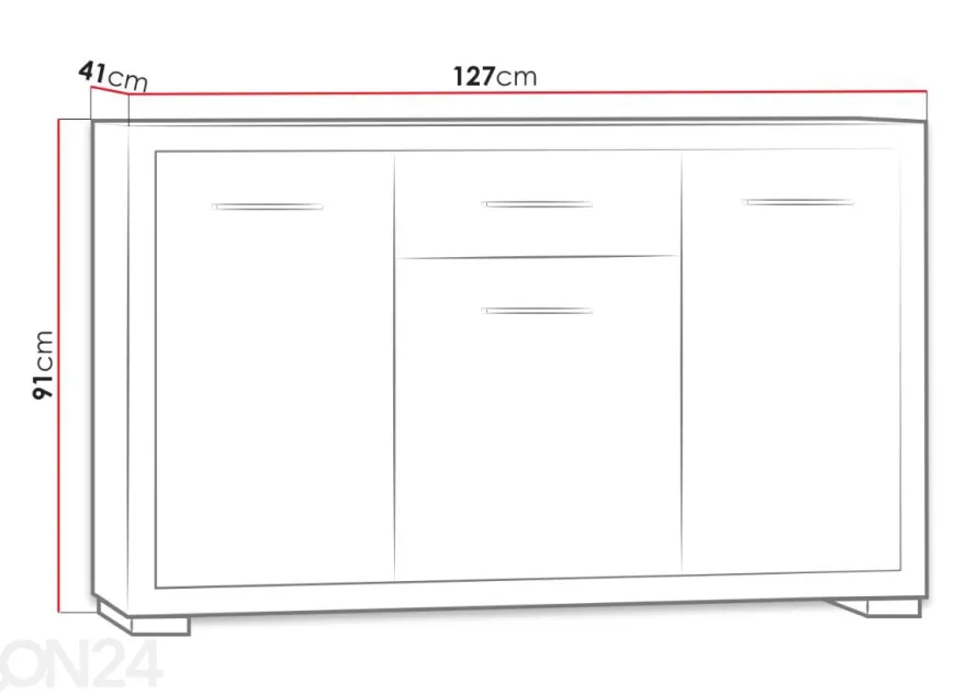 Lipasto Vegas 127 cm