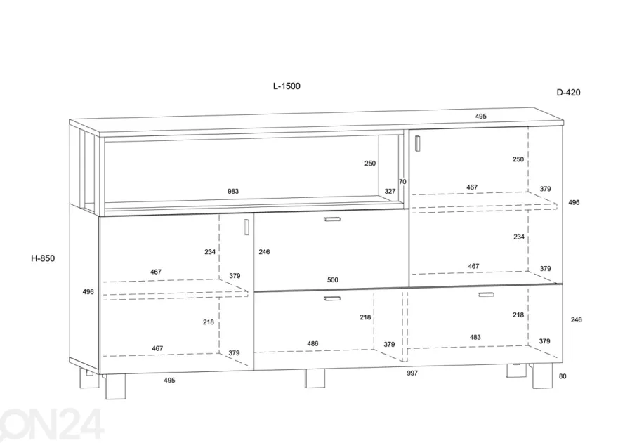 Lipasto Vegas 150 cm