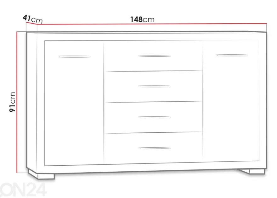 Lipasto Vegas 148 cm