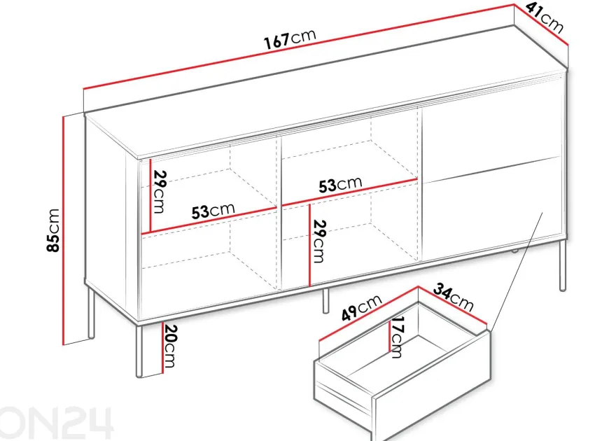 Lipasto Wisco 167 cm