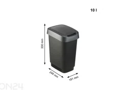 Liukukannellinen roskakori TWIST 10 L