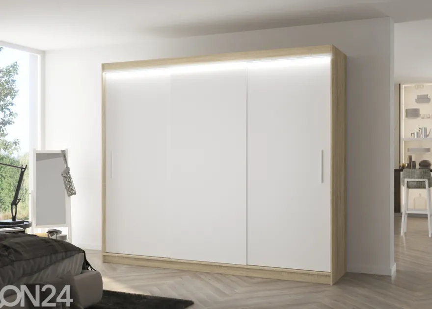 Liukuovikaappi Amanda I 250 cm + LED