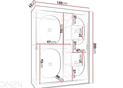 Liukuovikaappi Bahrajn 150 cm