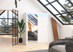 Liukuovikaappi Bianca I 150 cm + LED