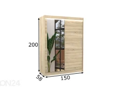 Liukuovikaappi Bianca I 150 cm + LED
