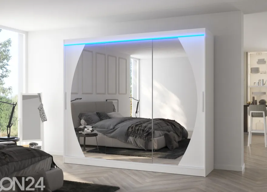 Liukuovikaappi Camden 250 cm + LED