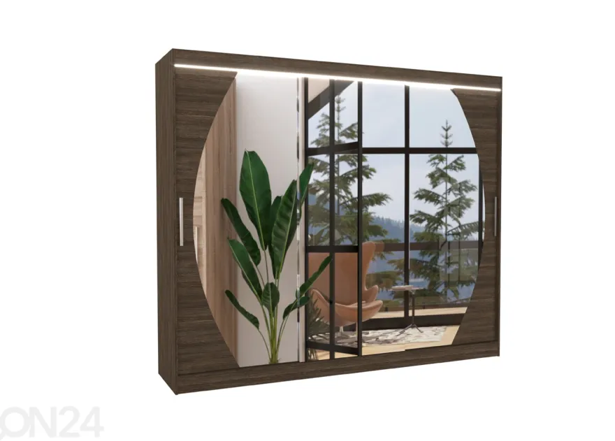 Liukuovikaappi Camden 250 cm + LED