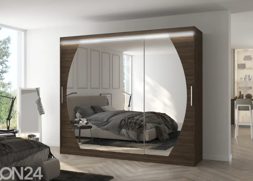 Liukuovikaappi Camden 250 cm + LED