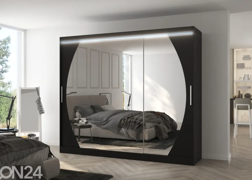 Liukuovikaappi Camden 250 cm + LED
