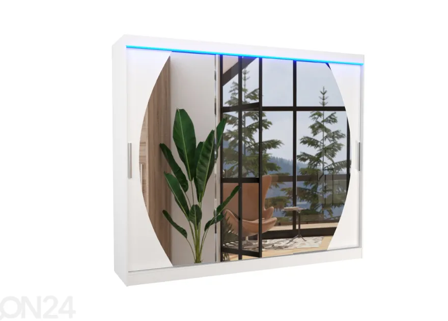 Liukuovikaappi Camden 250 cm + LED
