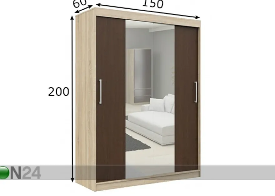 Liukuovikaappi 150 cm