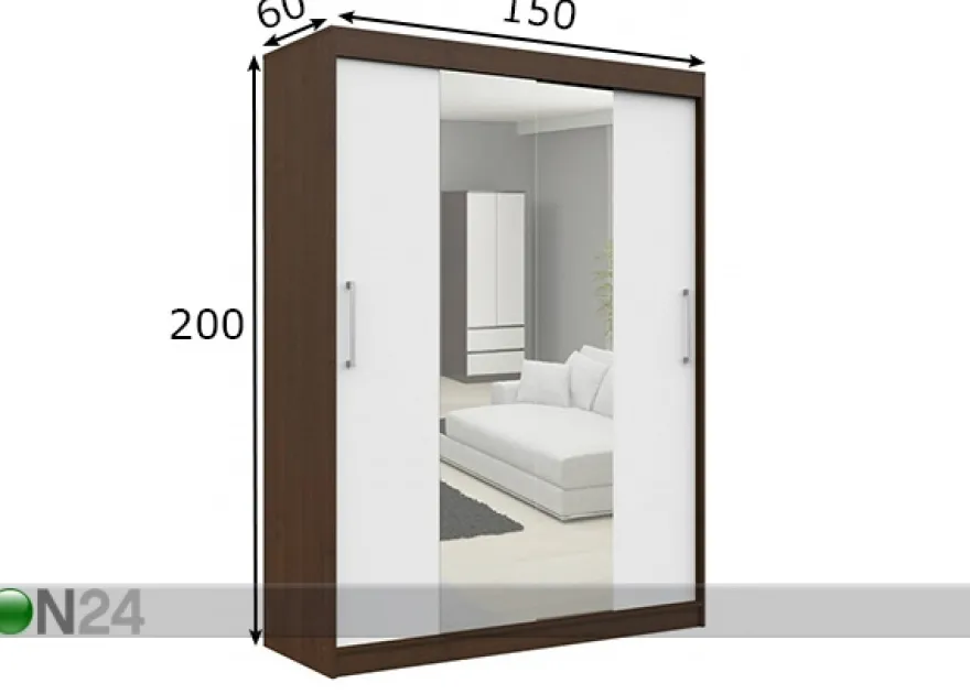 Liukuovikaappi 150 cm