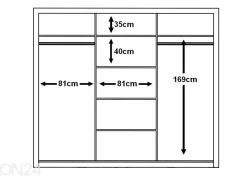 Liukuovikaappi 250 cm