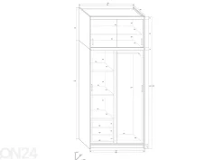 Liukuovikaappi Court 100 cm peilillä