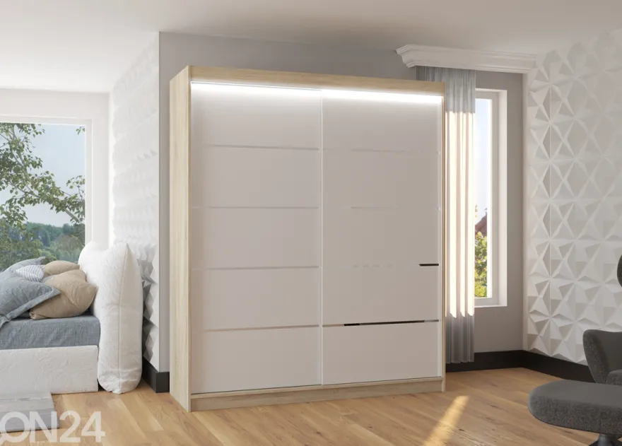 Liukuovikaappi Davi I 180 cm + LED