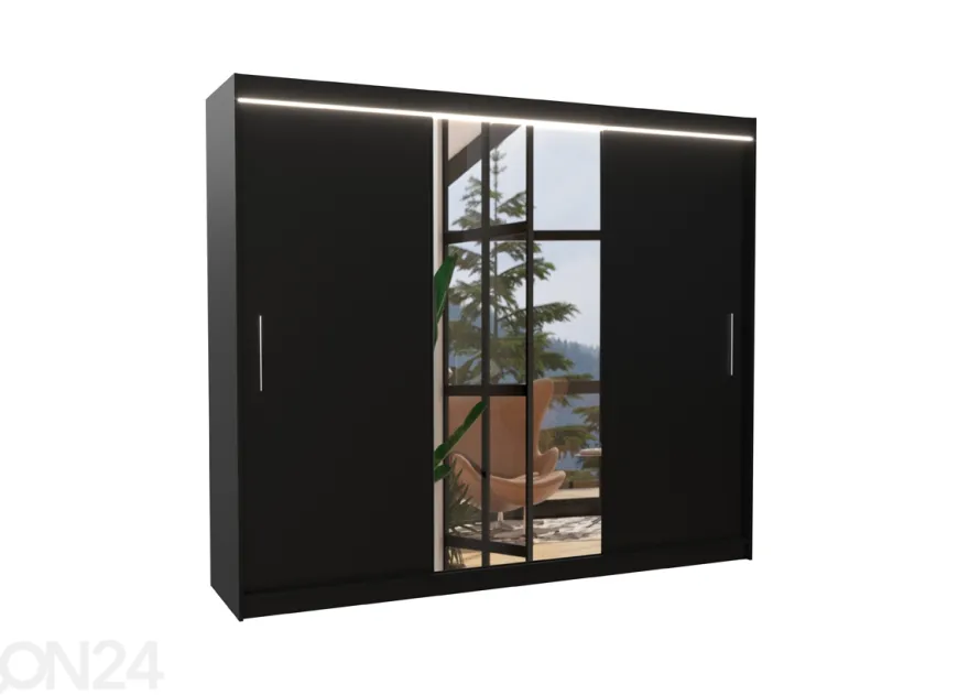 Liukuovikaappi Durelo I 250 cm + LED