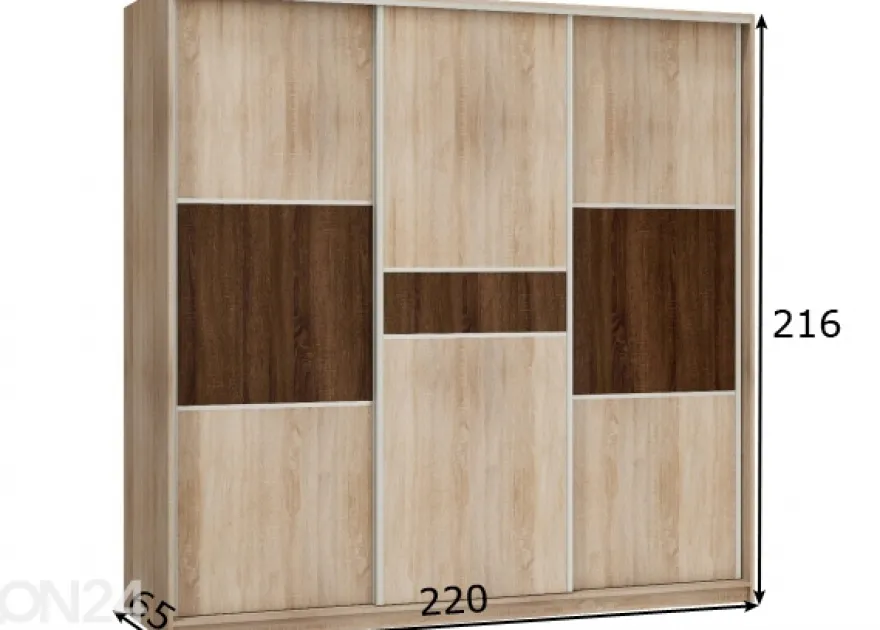 Liukuovikaappi Durrus II 220 cm