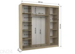 Liukuovikaappi Metra 200 cm