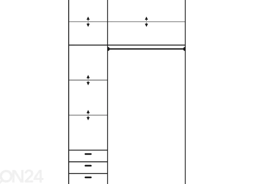 Liukuovikaappi Qamma 150 cm