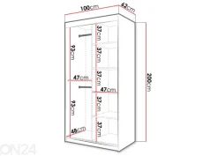 Liukuovikaappi Riflo I 100 cm