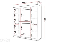 Liukuovikaappi Riflo II 180 cm