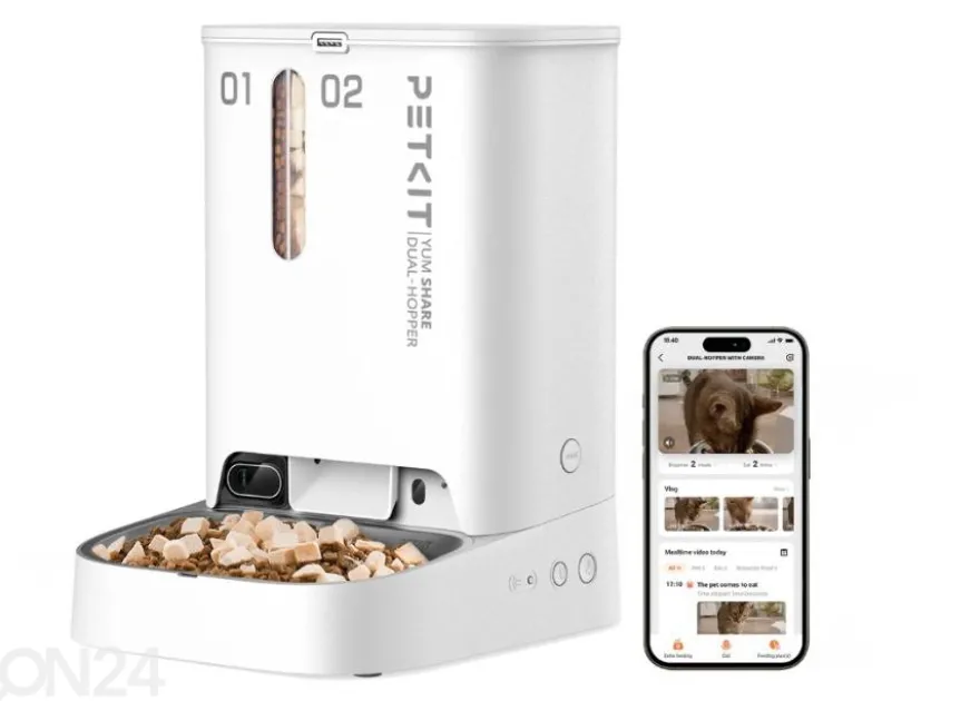 Älykäs lemmikkien ruokinta-automaatti kameralla Petkit P591 YumShare 2+3 L