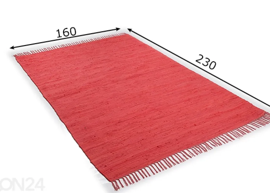 Matto Happy Cotton UNI 160x230 cm, punainen
