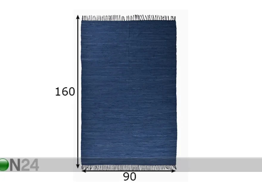 Matto Happy Cotton Uni 90x160 cm, sininen