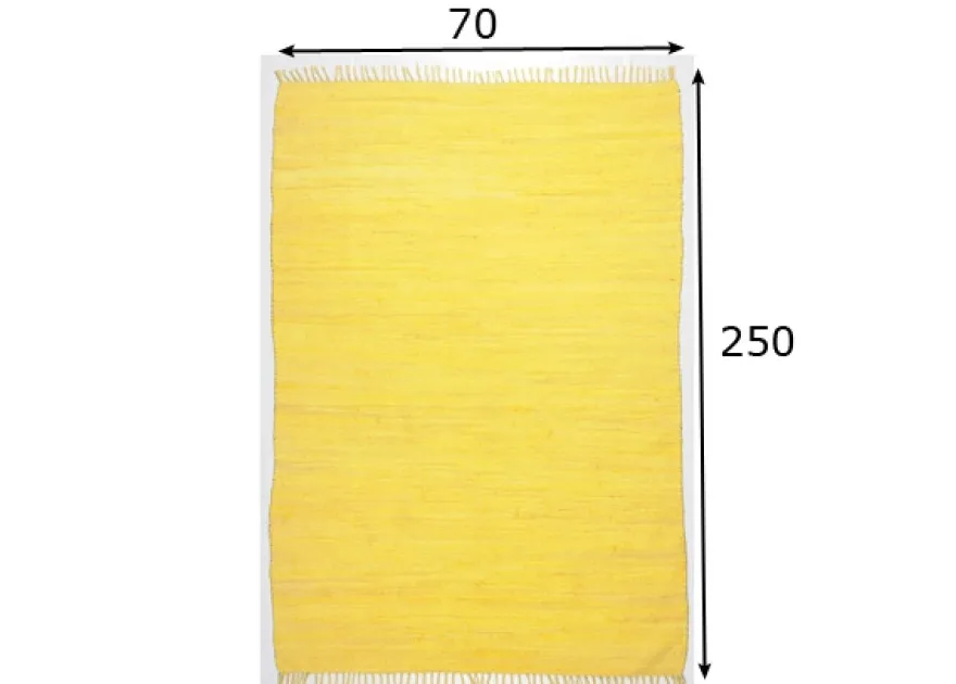Matto Happy Cotton 70x250 cm, keltainen