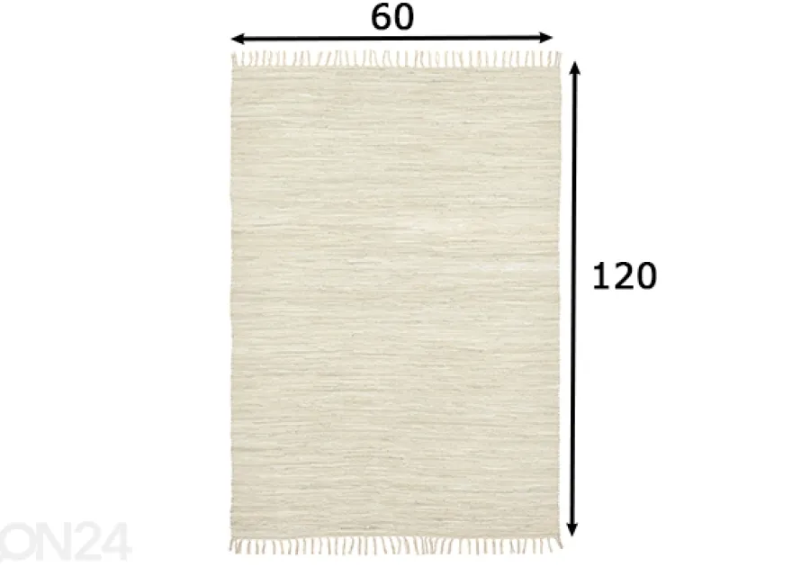 Matto Happy Cotton 60x120 cm, luonnonväri