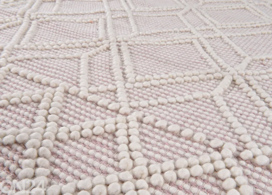 Matto om Tailor Colored Macrame Ø140 cm roosa
