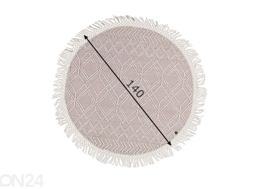 Matto om Tailor Colored Macrame Ø140 cm roosa