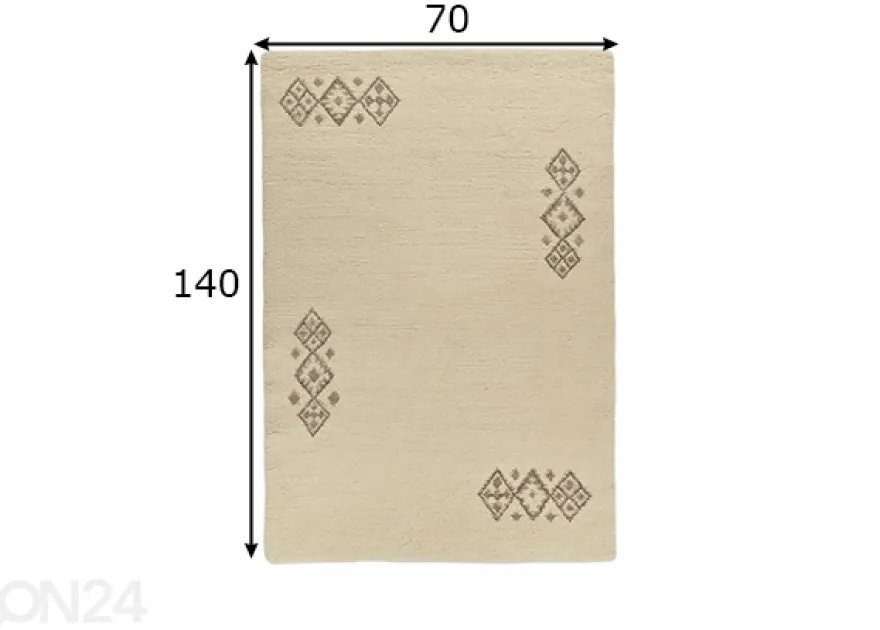 Matto Taza Royal 70x140 cm, valkoinen