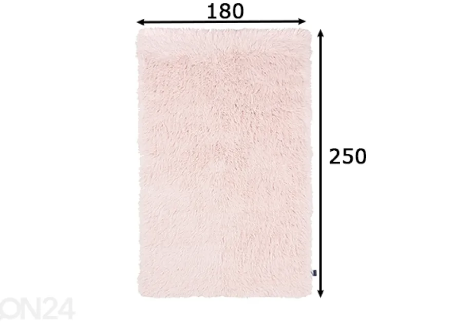 Matto Tom Tailor Fluffy Uni 180x250 cm, vaaleanpunainen