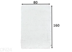 Matto Tom Tailor Fluffy Uni 80x160 cm, valkoinen