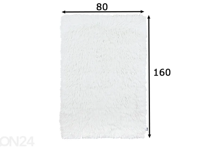 Matto Tom Tailor Fluffy Uni 80x160 cm, valkoinen