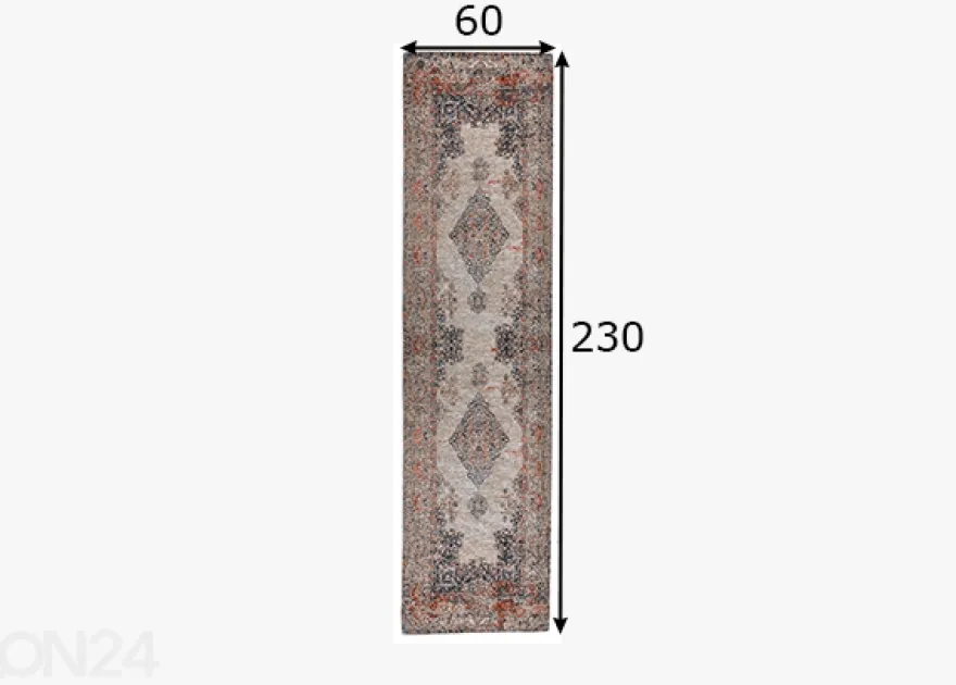 Matto Tom Tailor Funky Orient Kirman, 60x230 cm monivärinen