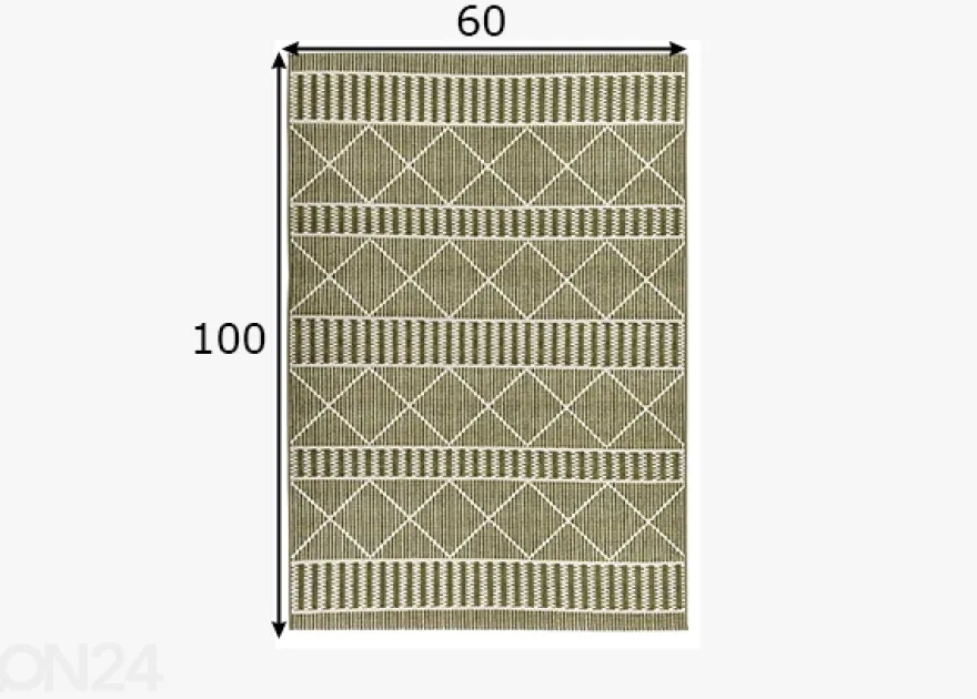 Matto Tom Tailor Funky Outdoor Geometric, 60x100 cm vihreä
