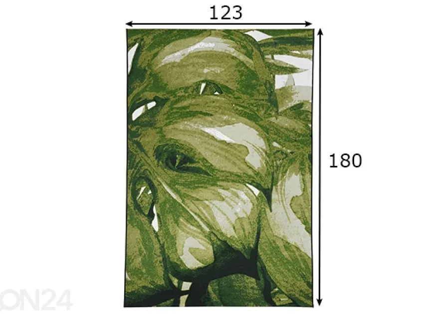 Matto Tom Tailor Garden Palm sisä-/ulkokäyttöön, 123x180 cm, vihreä