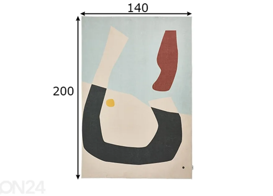 Matto Tom Tailor Shapes, 140x200 cm sininen/moniväri