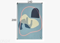 Matto Tom Tailor Shapes, 140x200 cm sininen/monivärinen